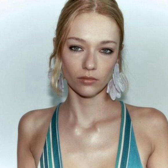 Zara Acetate Flower Earrings NWT - Picture 4 of 5